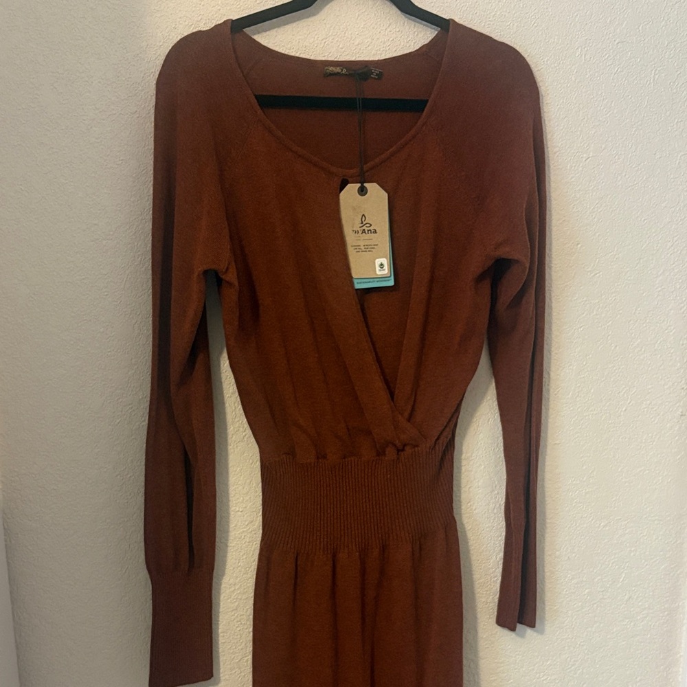 Prana Terracotta Long Sleeve Dress